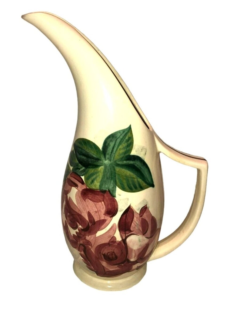 Vtg Red Wing Lexington Concord Pottery Floral Water Pitcher 1940s Jug Ewer 13"